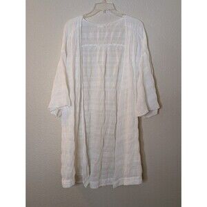 SKIN Luxury White Cotton Crinkle Gauze Kimono Robe Coverup Boho Size 0